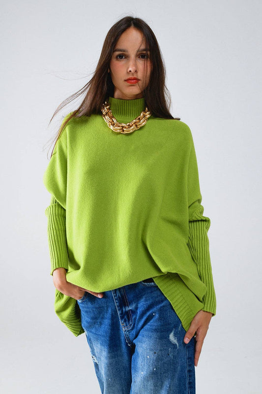 Olivia Oversized Cozy Green Sweater