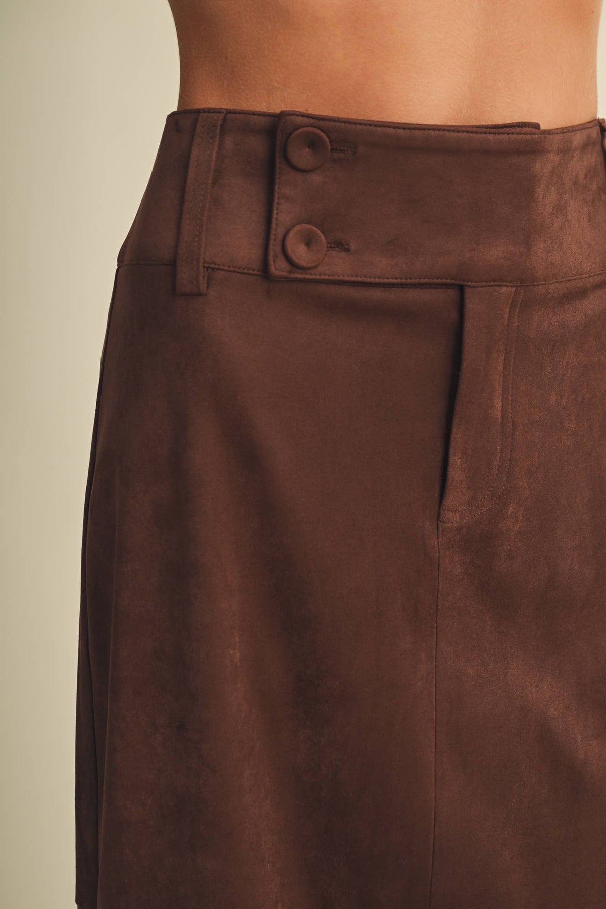 Marlowe Sueded Midi Skirt