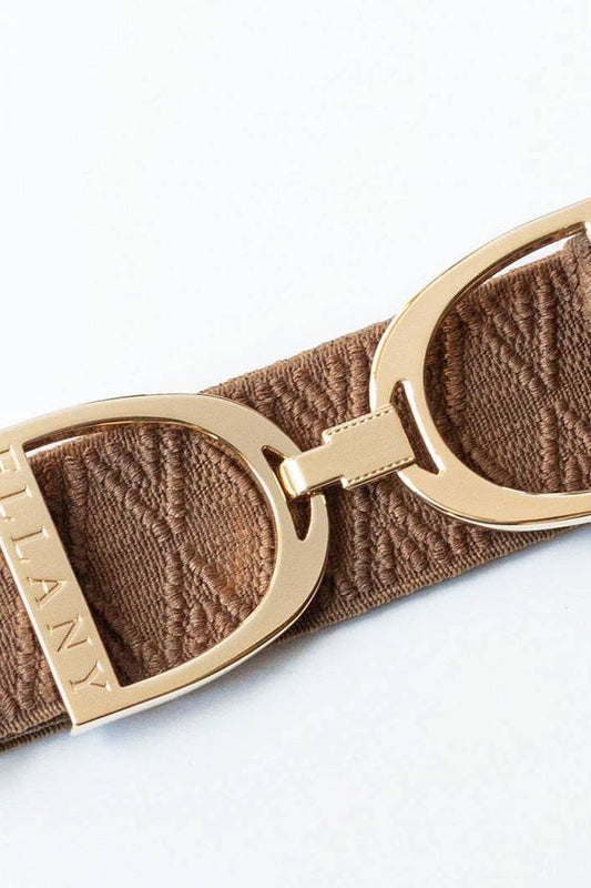 Caramel Dante - 1.5" Gold Stirrup Equestrian Elastic Belt