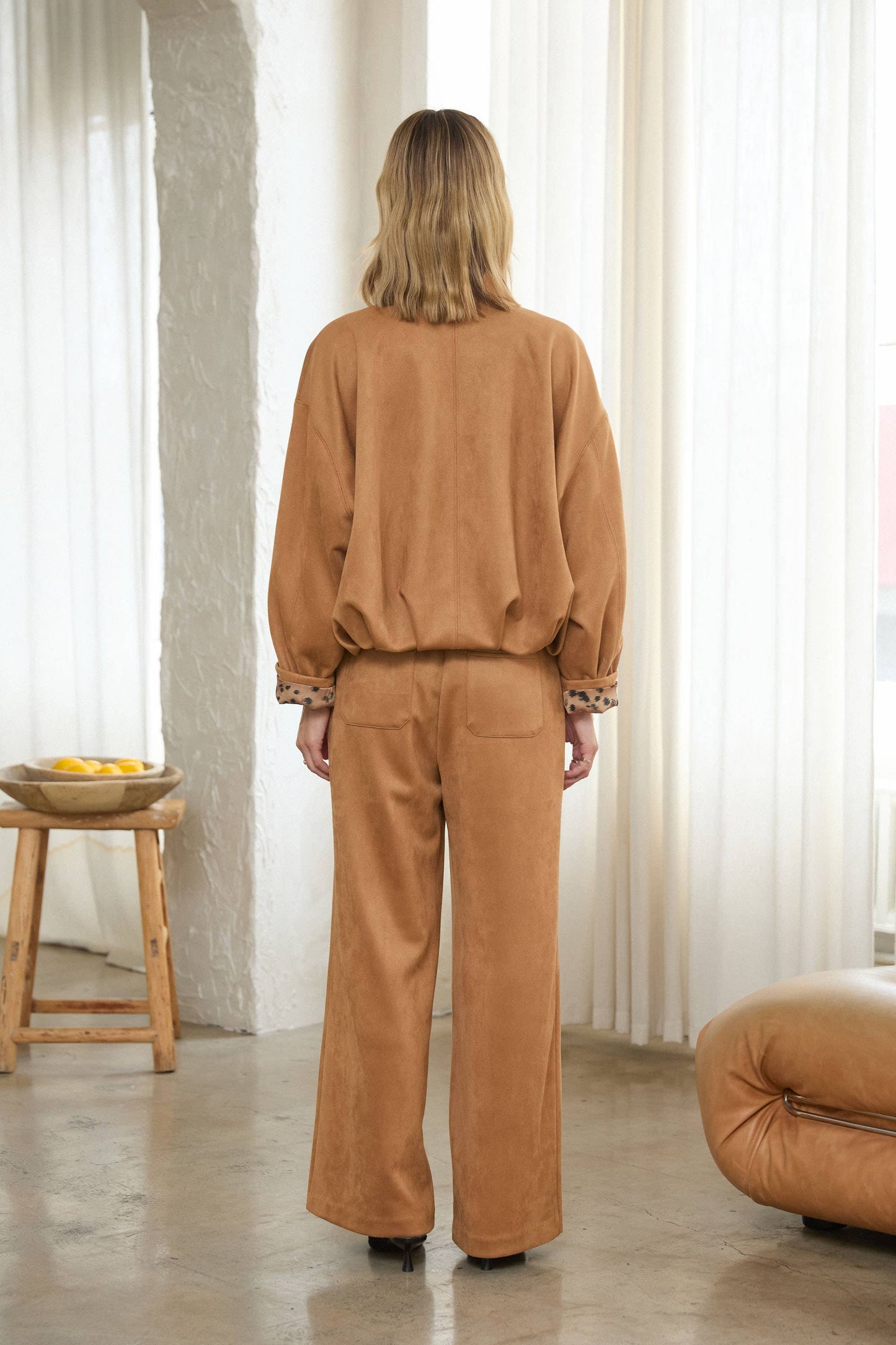 Sloane Faux Suede Bubble Hem Jacket