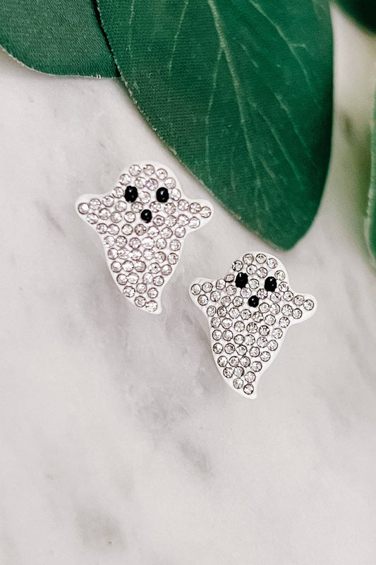 Rhinestone Ghost Stud Earrings