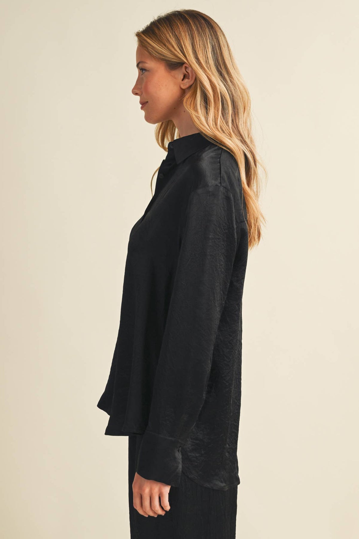 Margot Textured Button-Front Blouse