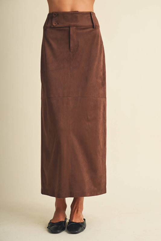 Marlowe Sueded Midi Skirt
