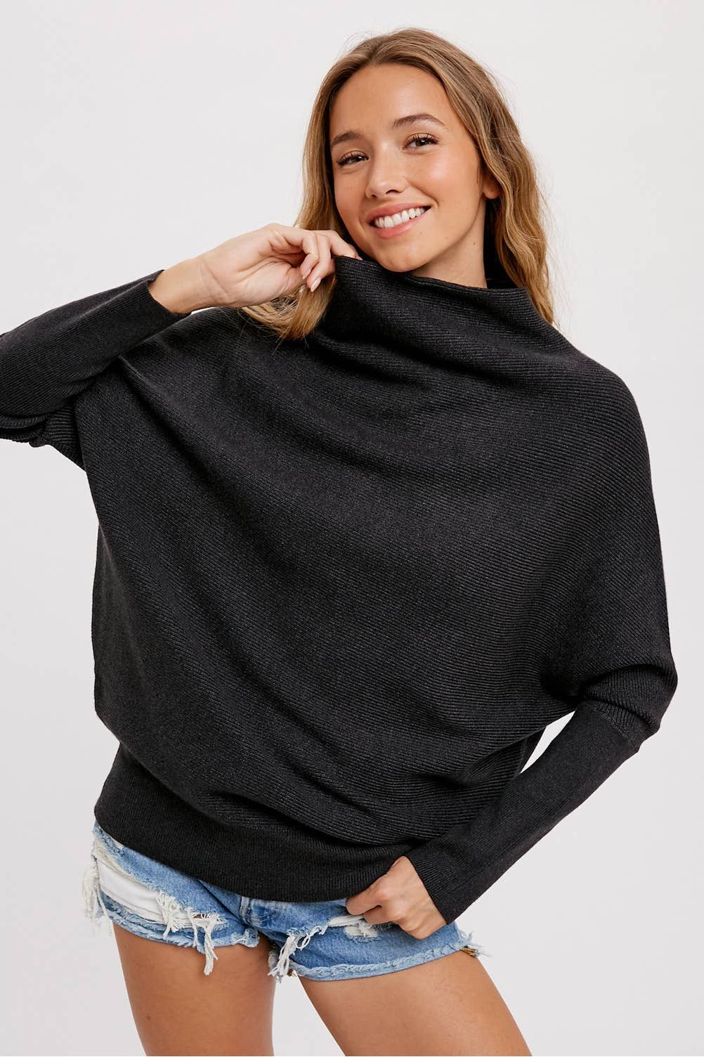 Shay Slouch Neck Dolman Pullover