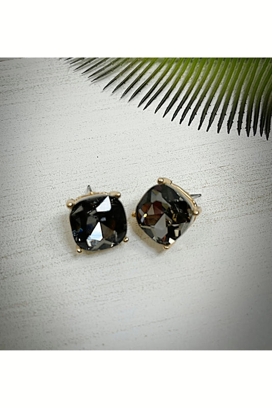 Black Jewel Stud Earrings